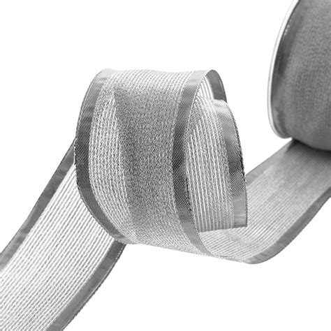 metallic silver fabric ribbon|wired silver ribbon.